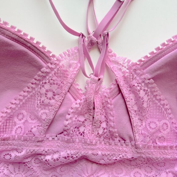 NWT Aerie Joy Lace Padded Longline Bralette Violet Willow Size XL NEW - Picture 12 of 12